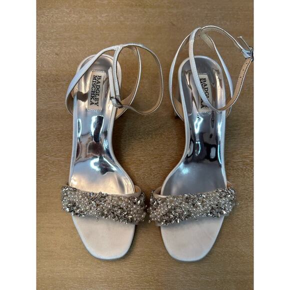 NWOB Badgley Mischka Clara Embellished Strap Evening Shoes - Picture 3 of 11